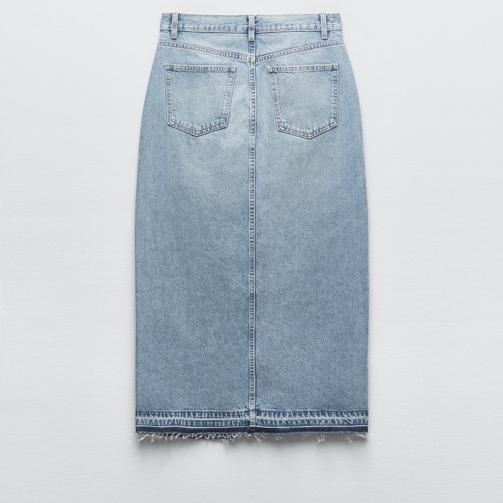 ZARA BLOGGERS FAV TRF LONG DENIM SKIRT - Picture 12 of 14